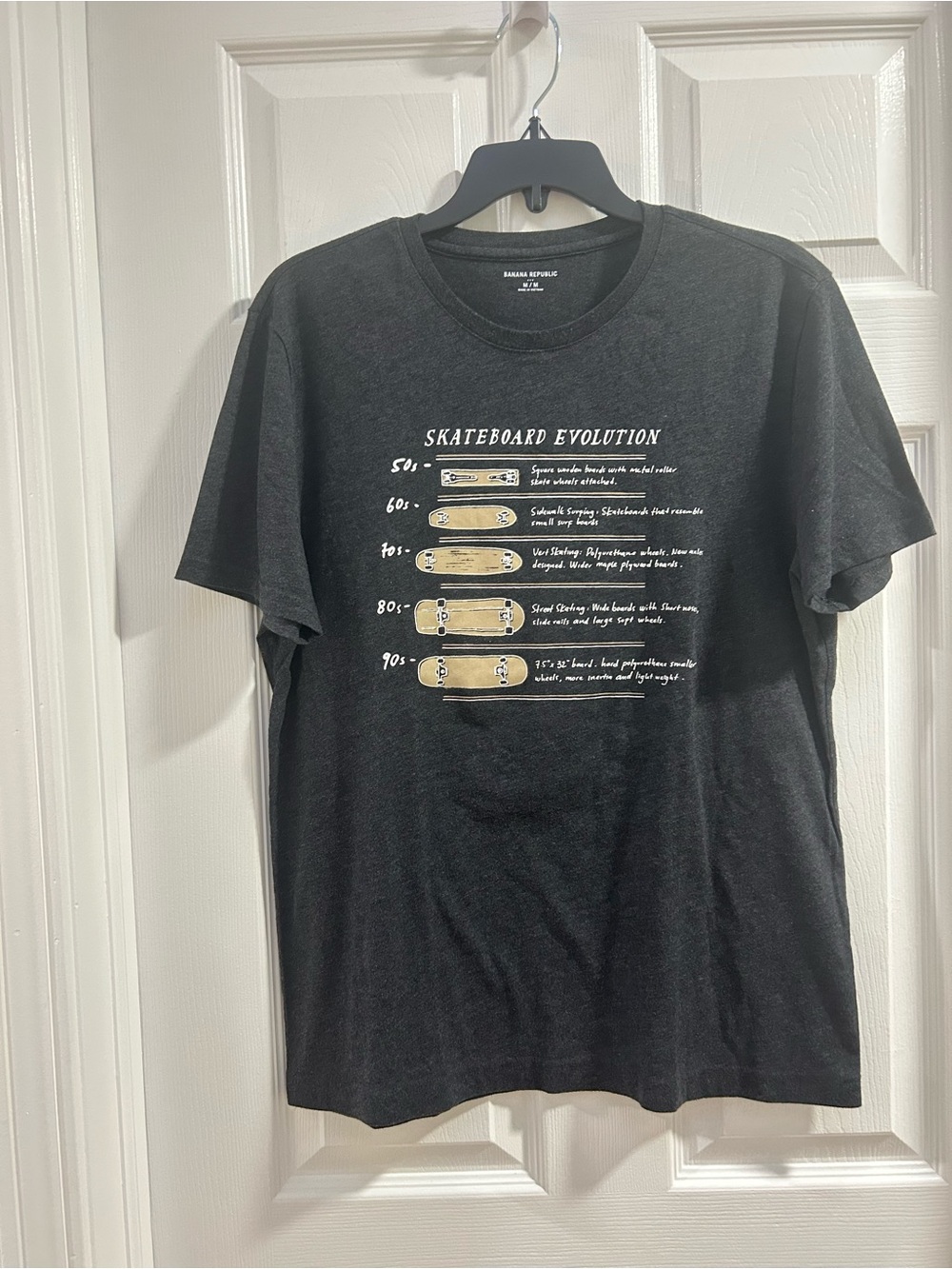 Banana Republic Black Short-Sleeve 'Skateboard Evolution' Graphic Tee